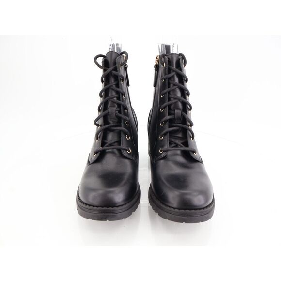 Cole Haan Women's Camea Combat Boot Size 8 B Black Leather Lace Up Block Heel - Picture 3 of 11